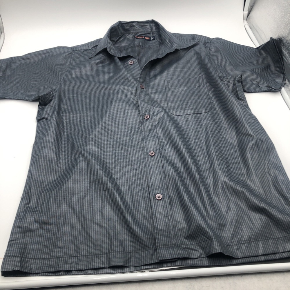 3 Box Set Mens Shirt Button Down Short Sleeve Grey Size Medium Polyester Used